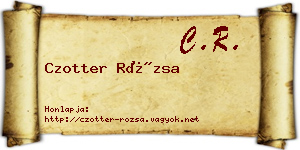 Czotter Rózsa névjegykártya