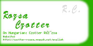 rozsa czotter business card
